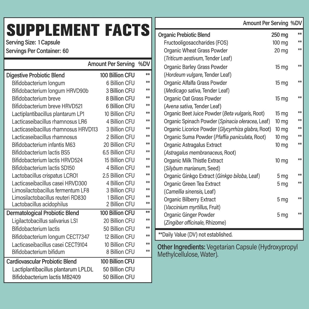 Probiotics for Women and Men, 300 Billion CFU 24 Strains Probiotics + 15 Organic Herbs Prebiotics Blend, Shelf Stable Gut Health Supplement for Digestive Immune & Whole-Body Health, 8 Month Supply 3