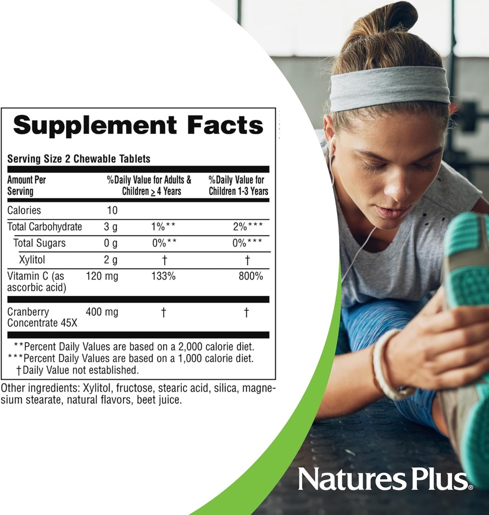 Natures Plus Ultra Chewable Cranberry Love Berries - 400 mg, 180 Vegetarian Tablets - Natural Cranberry Supplement, Promotes Urinary Tract Health - Non-GMO, Gluten-Free - 90 Servings 6