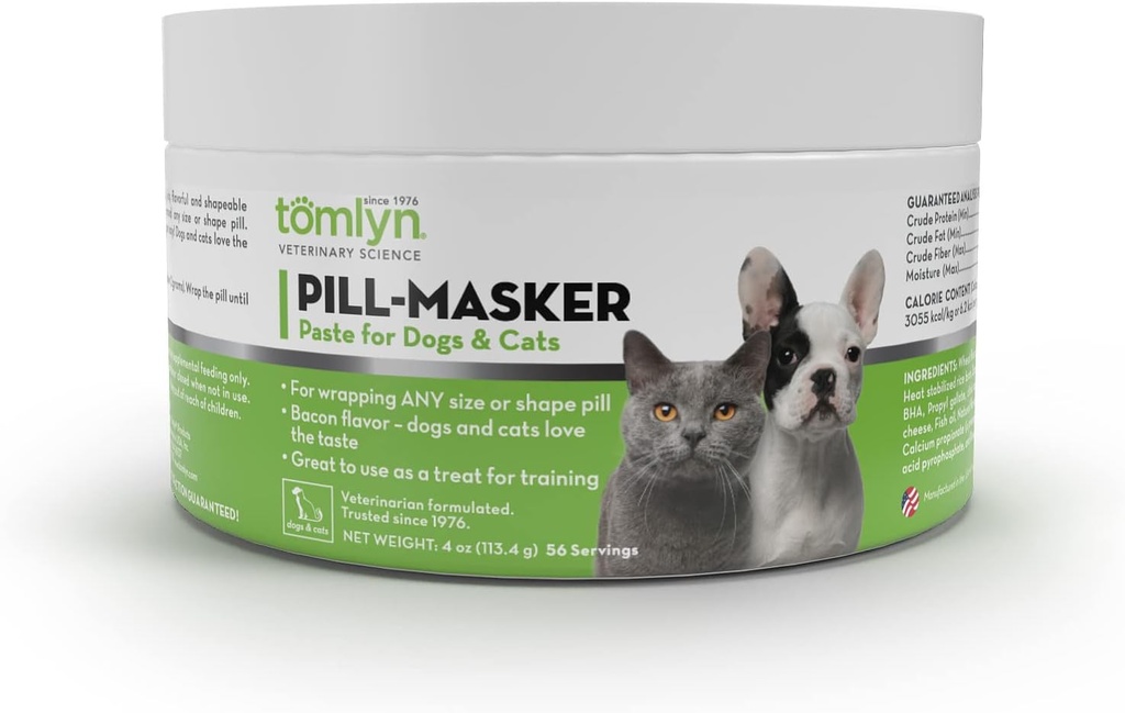 TOMLYN Pill-Masker Original Bacon-Flavored Paste for Dogs & Cats, 4oz 2