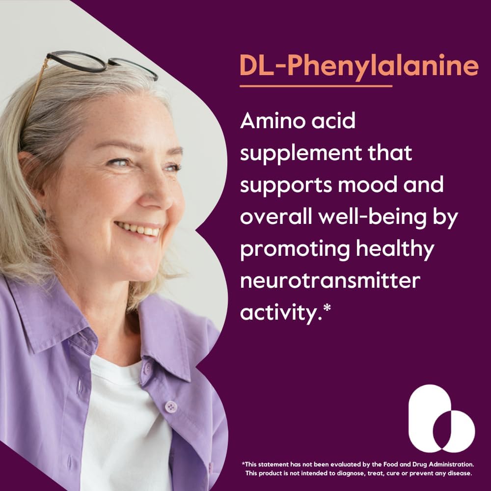 BESTVITE DL-Phenylalanine 500mg (240 Vegetarian Capsules) (2-Pack) - No Stearates - No Fillers - Vegan - Gluten Free - Non GMO 3