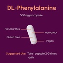 BESTVITE DL-Phenylalanine 500mg (240 Vegetarian Capsules) (2-Pack) - No Stearates - No Fillers - Vegan - Gluten Free - Non GMO 5