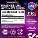 Magnesium Glycinate 500mg - Chelated for Ultra Absorption - Supports Bone, Muscle, Nerves & Heart Health, Nature's Sleep Support, Best Magnesium Supplement Pills for Whole Body Support - 120 Tablets 3