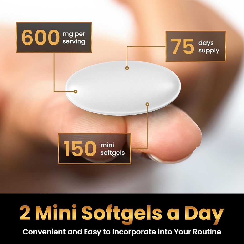 LUAL Calcium Minis 600 mg with Vitamin D3 - Bone & Muscle Support - 150 Mini Softgels - Easy to Swallow - Calcium & D3 for Strong Bones & Mobility 6