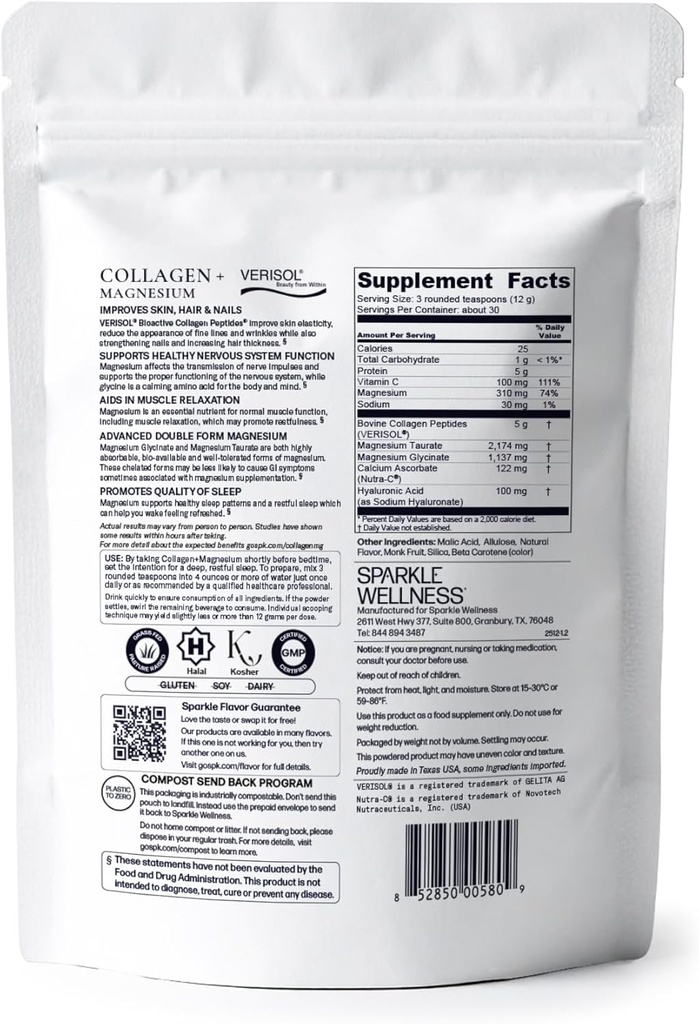 Collagen Magnesium Rest + Restore (Honey Lemonade) [30 Serves] | VERISOL Bioactive Collagen Peptides, Magnesium Glycinate & Taurate Salts | Lauren Roxburgh Rest + Restore | Calming Beauty Routine 3