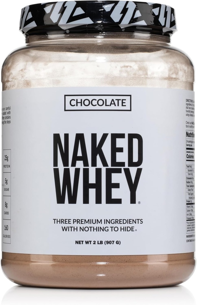 NAKED Whey Chocolate Protein Powder - Only 3 Ingredients - Grass Fed Whey Protein Powder, Organic Chocolate and Organic Coconut Sugar, No GMO, No Soy, and Gluten Free - 24 Servings 2