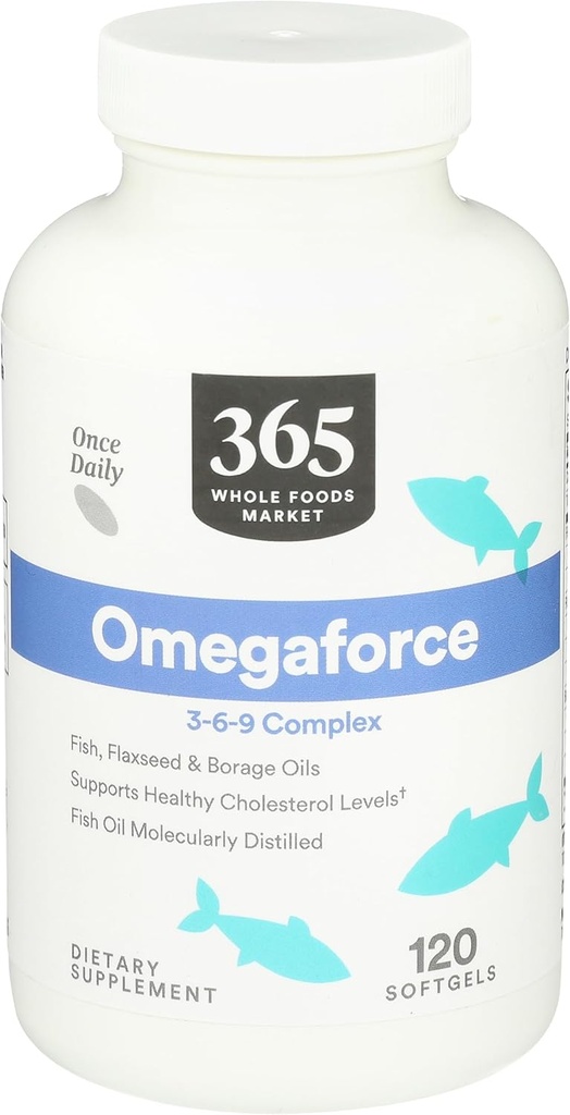 365 by Whole Foods Market, Omegaforce 3 6 9 Complex, 120 Softgels (Pack of 2) 2