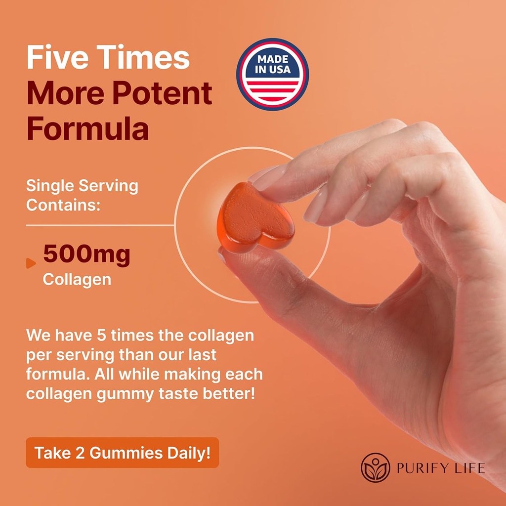 Sugar-Free Marine Collagen Gummies (90 Collagen Chews) Potent 500mg Collagen Gummy for Hair Growth, Healthier Skin & Nails, Pore Reducer & Elasticity Hydrolyzed, Gluten Free, Boosted w Shuddha Gugulu 3