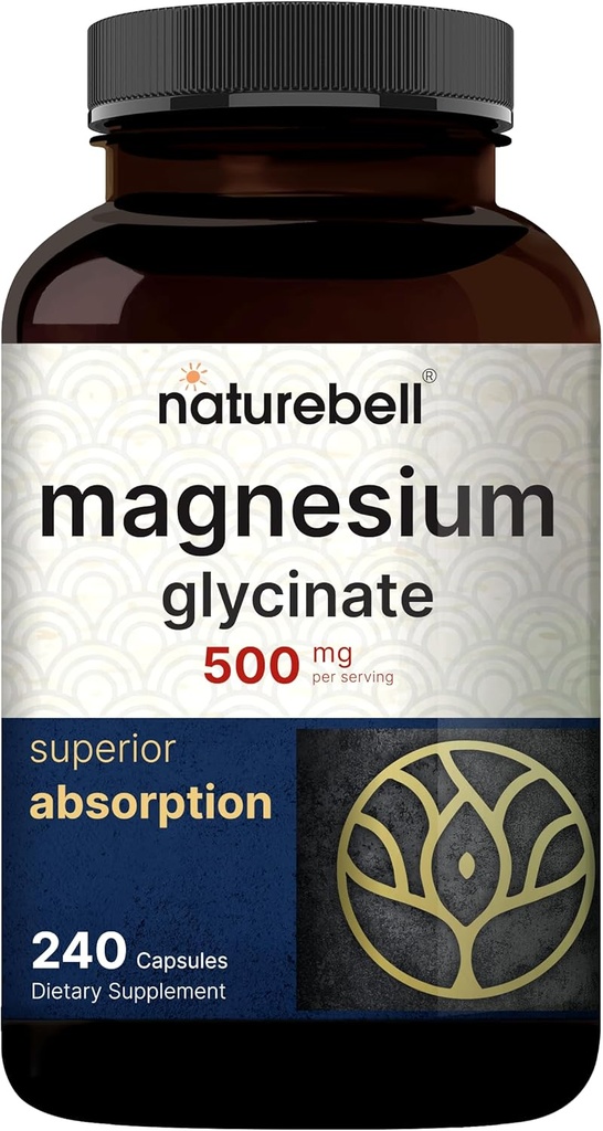 NatureBell Magnesium Glycinate Capsules 500mg & Advanced Electrolyte Hydration Pills Bundle Pack | Chelated & Purified Mineral | Fast Hydrating Keto Electrolytes 3