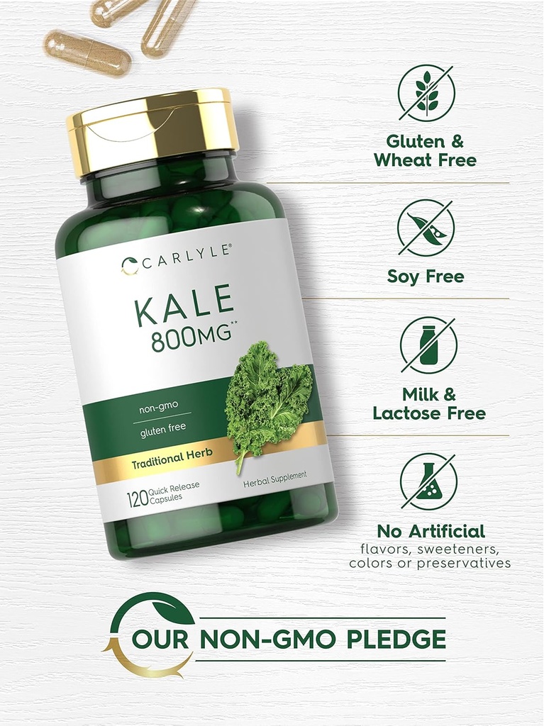 Carlyle Kale Extract 800mg | 120 Capsules | Non-GMO and Gluten Free 5