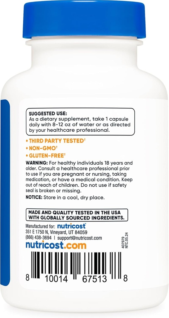 Nutricost 5-HTP 200mg, 60 Vegetarian Capsules (5-Hydroxytryptophan) - Non-GMO & Gluten Free 5