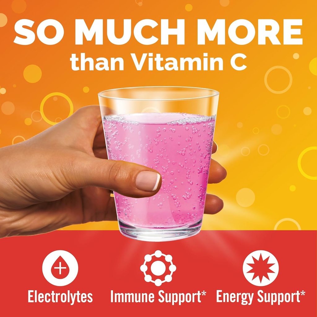 Emergen-C 1000mg Vitamin C Powder, with Antioxidants, B Vitamins and Electrolytes, Vitamin C Supplements for Immune Support, Caffeine Free Drink Mix, Raspberry Flavor - 60 Count/2 Month Supply 3
