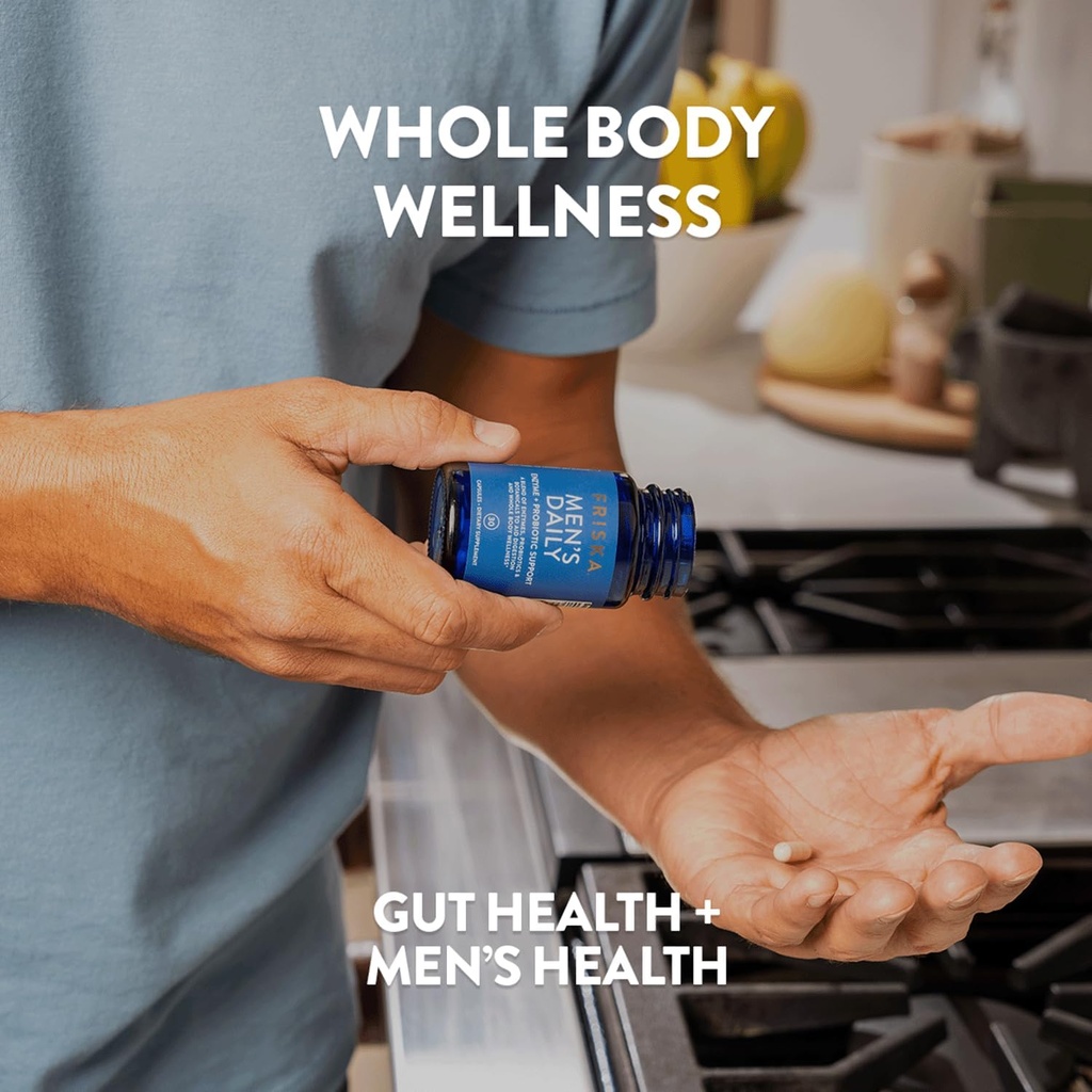 FRISKA Men’s Daily Digestive Enzyme and Probiotics Supplement, Natural Support for Male Digestive Health, Bloating, Gas, Indigestion Relief, Supports Gut Health, Lactase and B-Vitamins, 30 Capsules 6