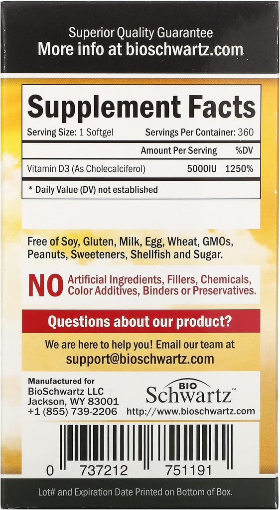 BioSchwartz Daily Fruits and Veggies Supplement for Women and Men (2 Month Supply) Plus High Strength Vitamin D3 5000 IU 125 mcg (1 Year Supply) 3