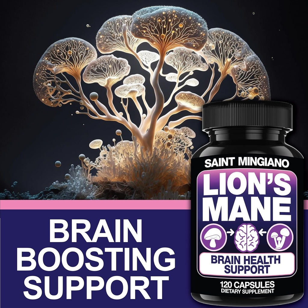 Lion's Mane Mushroom Supplement | 120 Capsules: Alpha Brain Enhancement of Cognitive Clarity, Focus with Our Specialty Blend 4 Mushroom Mycelium Formula 3