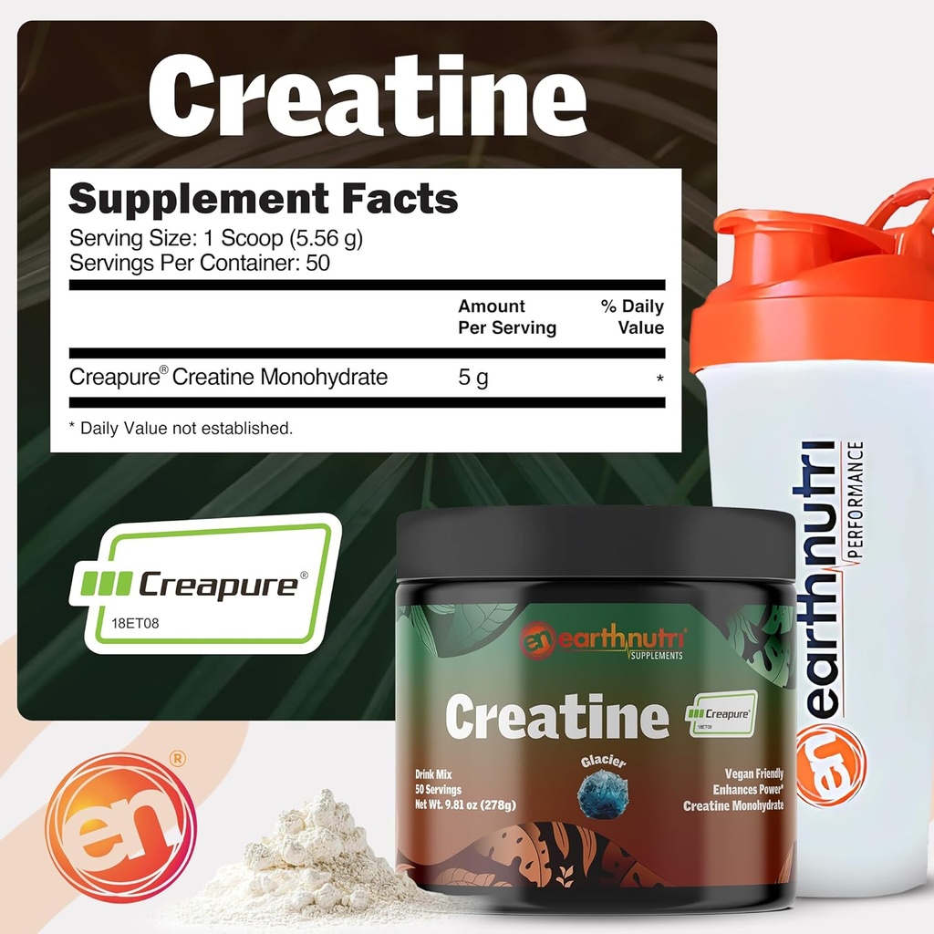 EarthNutri Creatine Monohydrate Powder - Pure Creatine Supplement for Muscle Strength, Strength & Performance - Non-GMO, Sugar-Free, Additive-Free – for Men & Women, Flavored 250g 5