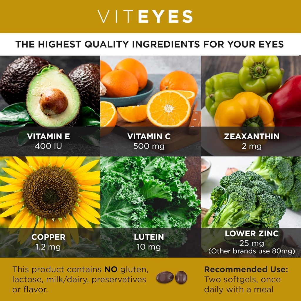 VITEYES® AREDS 2 Softgels, 120 Count - Single Daily Dose Eye Vitamin 4