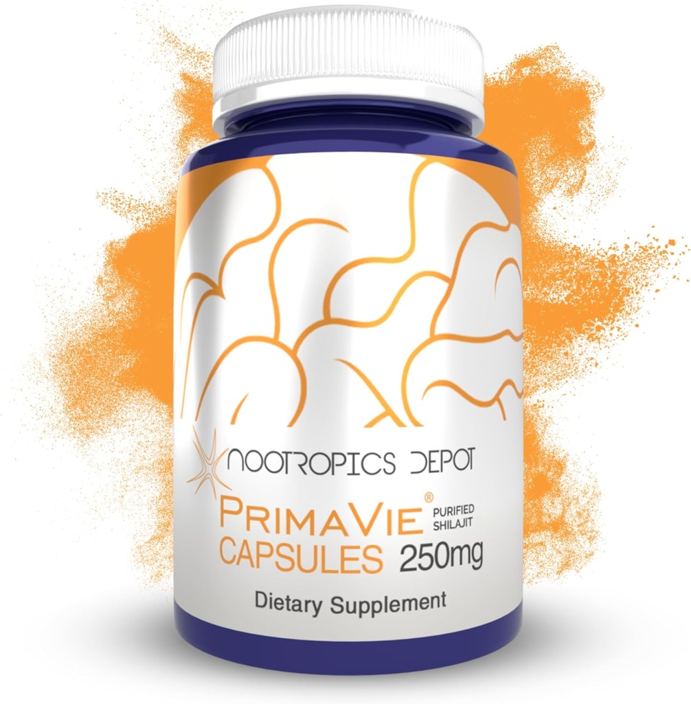 Nootropics Depot PrimaVie Shilajit Capsules | 250mg | 90 Count | Purified Extract | Ayurvedic Herb | Supports Mitochondrial Function + Boosts Endurance 2