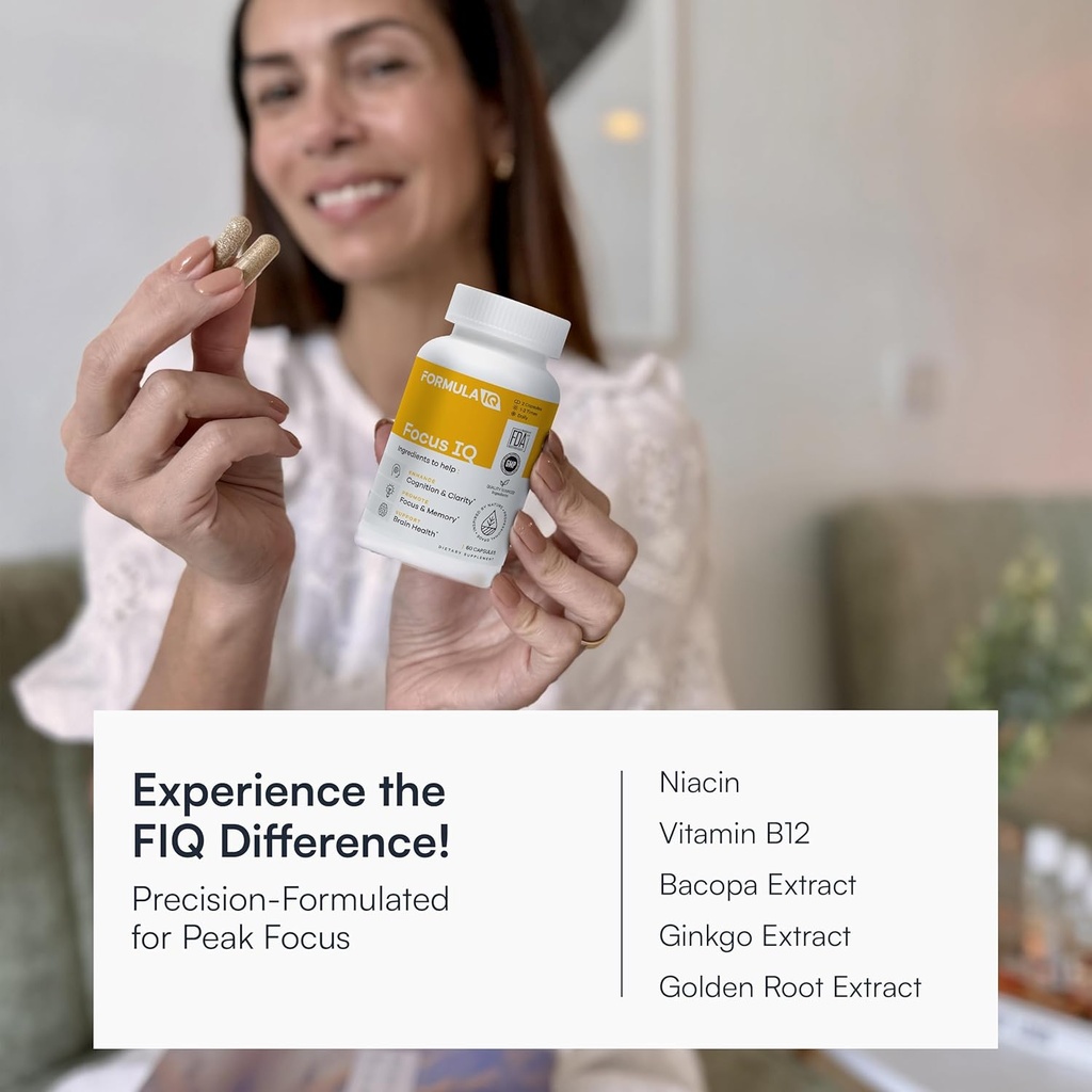 FIQ - Focus IQ - Brain Supplements for Memory and Focus - Memory Supplements - Cognitive Support - 60 Capsules 4
