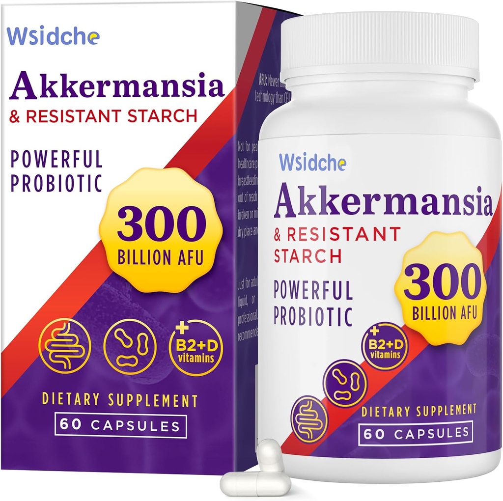 300 Billion AFU Akkermansia Probiotic | GLP-1 Supplement for Women & Men, Akkermansia Muciniphila for GLP-1, Digestive, Gut, Immune, Enhances Gut Digestive Lining function, Akka Superbiotics - 60 Caps 2