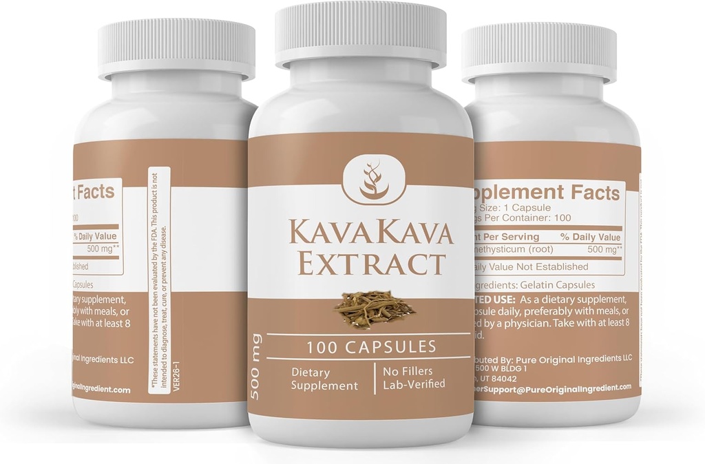 PURE ORIGINAL INGREDIENTS Kava Kava Extract, (100 Capsules), No Additives Or Fillers, Lab Verified 5