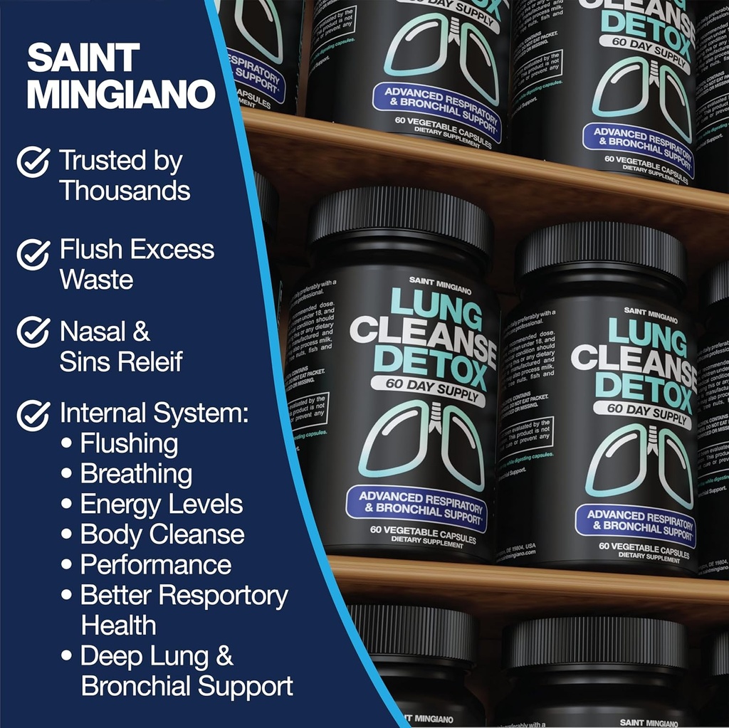 Lung Cleanse Detox, 60 Day Cleanse - Supports Lung Health Within Bronchial & Respiratory Systems - Quit & Stop Smoking Aids - Herbal Detox for Lungs 6