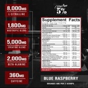 5% Nutrition Rich Piana Reloaded High Stim Pre-Workout | Ultra Energy, Focus, Pumps, Power & Endurance | Citrulline, GlycerSize, Nitrosigine, Creatine, Choline, Huperzine A (Blue Raspberry) 3