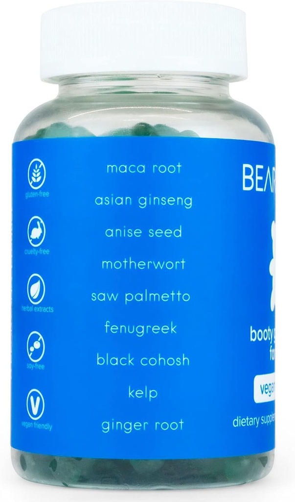 BEARVANA Peach Support Gummies for Women | Herbal Supplement with 9 Botanicals Including Maca Root, Fenugreek & Ginger | Essential Vitamins | Berry Flavor | 60 Gummies 3