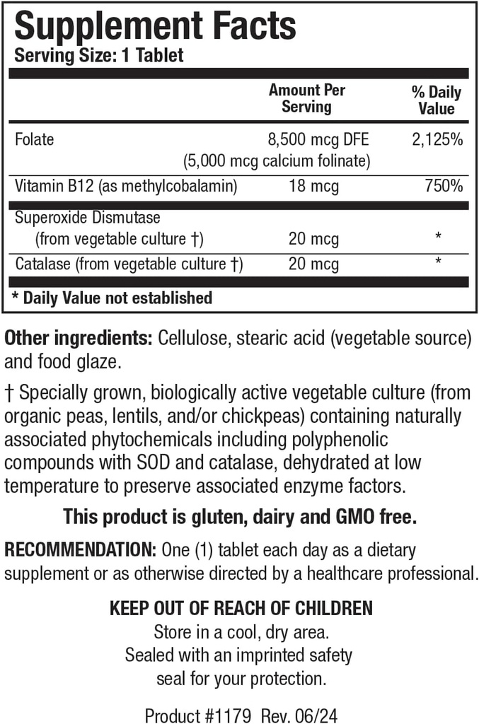 Biotics Research Folate 5 Plus High Potency Folate with B12, Methyl Support, 5 Milligram Natural and Whole Food Form of Folate, 18mcg B12, Pregnancy Nutrition, Energy Support, Healthy Skin, 120 tabs 3