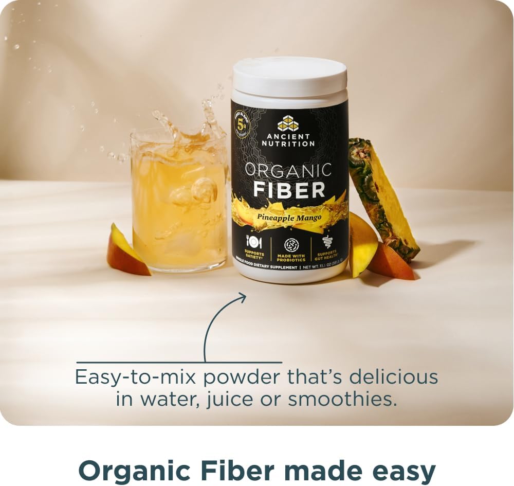 Ancient Nutrition Organic Fiber Powder, Pineapple Mango, Soluble Fiber from Acacia & Konjac Root, Supports Digestive Health, Reduces Bloating, 13.5 oz 6