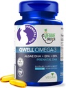 Vegan Prenatal Vitamins with DHA (60 Count) Omega-3 - Qwell Better Than Fish Oil, Brain Function - 820 Mg Algae DHA & EPA, Vegan Prenatal Vitamins with Vitamin E, Carrageenan-Free 2