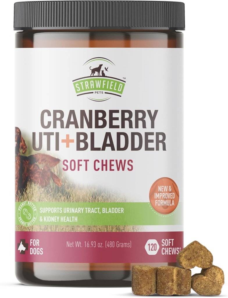 Cranberry UTI Treatment for Dogs – Soft Chews for Urinary Tract Health, Bladder Support & Lawn Protection – Natural Vet-Formulated Cranberry Supplements – USA Made – Peanut Butter Flavor 2