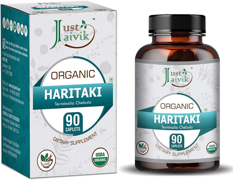 Just Jaivik Organic Haritaki (Terminalia Chebula) - 750mg (90 Tablets) | Dietary Supplements for Detoxification & Rejuvenation for Vata 2