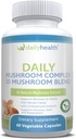 Daily Health 10 Mushroom Blend Complex 60 Capsules Cordyceps, Reishi, Shiitake, Lions Mane, Maitake, Turkey Tail, Chaga, Agaricus, White Button, Black Fungus, Vegan Friendly (1 Month Supply) 2