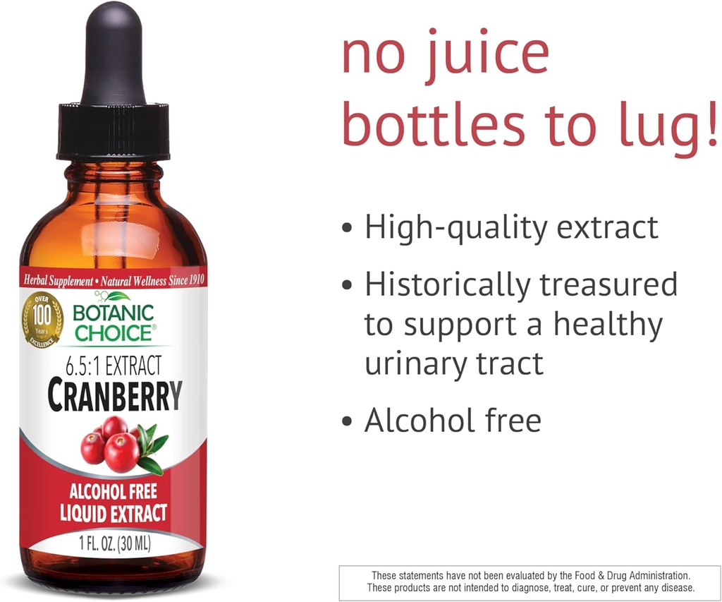 Botanic Choice Alcohol Free Liquid Extract Herbal Supplements, Cranberry, 1 Ounce 3