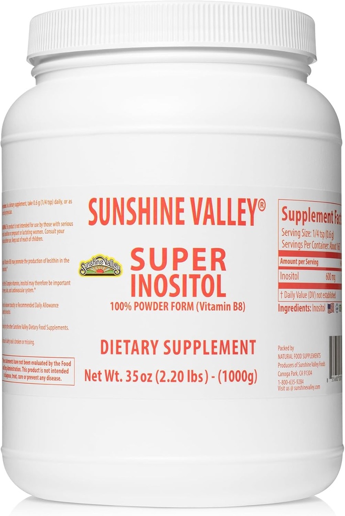 Sunshine Valley® Super Inositol, Vitamin B8 Powdered Dietary Supplement, Natural & PCOS Fertility Supplement, Hormonal Balance & Healthy Ovarian Function Support - 35oz 2