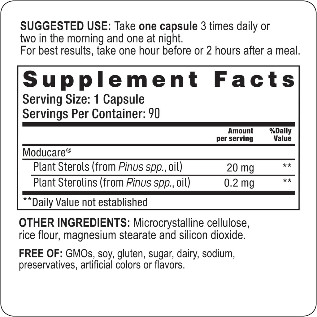 Moducare Daily Immune Support, Plant Sterol Dietary Supplement, 90 Vegetarian Capsules (Packaging May Vary) 4
