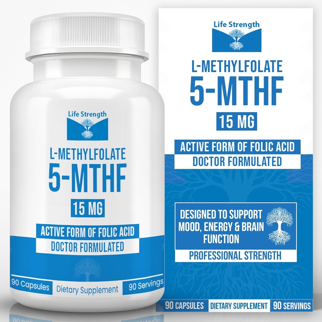 L-Methylfolate 15 MG, Optimized & Highly Bioactive Methyl Folate, 5-MTHF Supplement for Mood and Immune Support, Natural Diet Supplement for Energy, Non-GMO & Gluten-Free, 90 Capsules 2