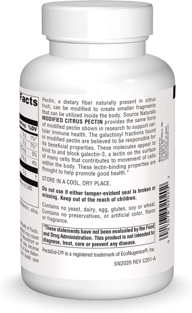 Source Naturals PectImmune, Modified Citrus Pectin, For Cellular Immune Health*, 750 mg - 120 Capsules 3