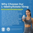 L-Methylfolate 15 MG, Optimized & Highly Bioactive Methyl Folate, 5-MTHF Supplement for Mood and Immune Support, Natural Diet Supplement for Energy, Non-GMO & Gluten-Free, 90 Capsules 6