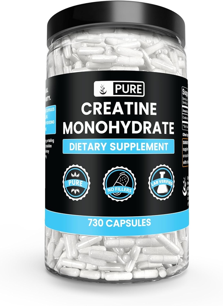 Pure Original Ingredients Creatine Monohydrate (730 Capsules) No Magnesium Or Rice Fillers, Always Pure, Lab Verified 2