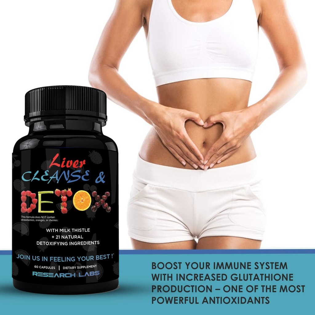 Research Labs 2 Pack Doctor Recommended Premium Liver Detox Cleanse & Support w/Milk Thistle, Beet Root, Dandelion. 23 Powerful Herbs for Powerful Detoxification 5