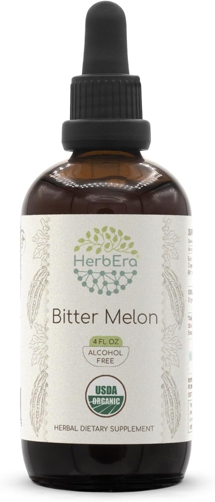 Bitter Melon B120 USDA Organic Tincture | Alcohol-Free Extract, High-Potency Herbal Drops | Certified Organic Bitter Melon (Momordica Charantia) Dried Fruit (4 fl oz) 2