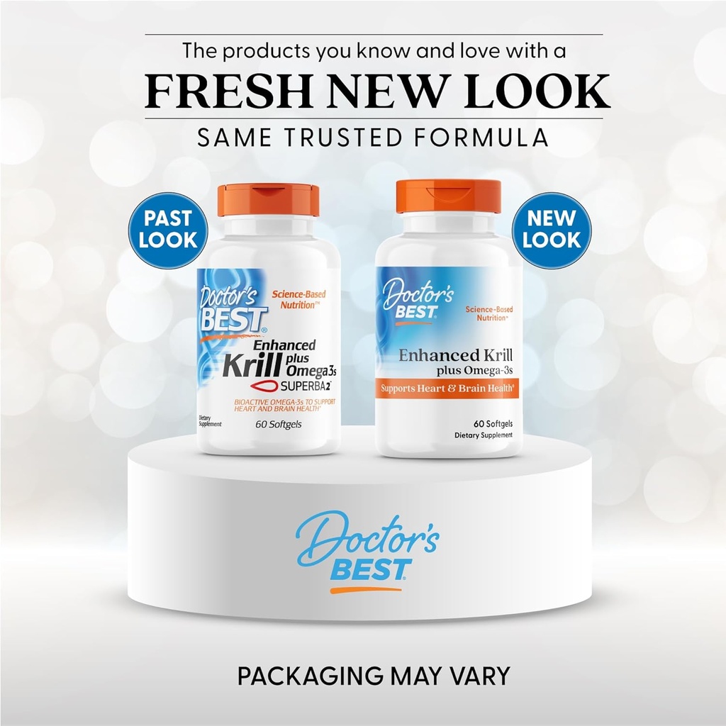 Doctors Best Enhanced Wild Caught Antarctic Krill (Superba2) Plus Omega-3s, Supports Heart & Brain Health, Non-GMO, Gluten Free 60 Softgels 3