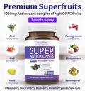 Super Antioxidants Supplement for Women & Men - High Potency Herbal & Fruit Blend with Acai, Goji, Pomegranate, Elderberry & Resveratrol for Skin Care & Immune Support - Vegan & Non-GMO - 180 Capsules 3