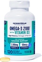 Oceanblue Professional Omega-3 2100 with Vitamin D3 – 120 ct – Triple Strength Burpless Fish Oil Supplement with High-Potency EPA, DHA, DPA and Vitamin D3 – Wild-Caught – Orange Flavor (60 Servings) 2