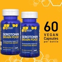 Serotonin Brain Food - 1250mg L-Tryptophan & 400mg Rhodiola Rosea Supplement - Mood Support Supplement for Stress Relief - Neurotransmitter Support with Magnesium Glycinate & Zinc - 120 Capsules 6