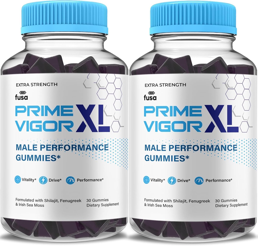 (2 Pack) Prime Vigor XL Gummies PrimeVigor XL Me Gummy Supplement, Prime Vigor Maximum Strength Advanced Shilajit Irish Sea Moss Fenugreek Gummies for Men Energy & Vitality Support (2 Month Supply) 2
