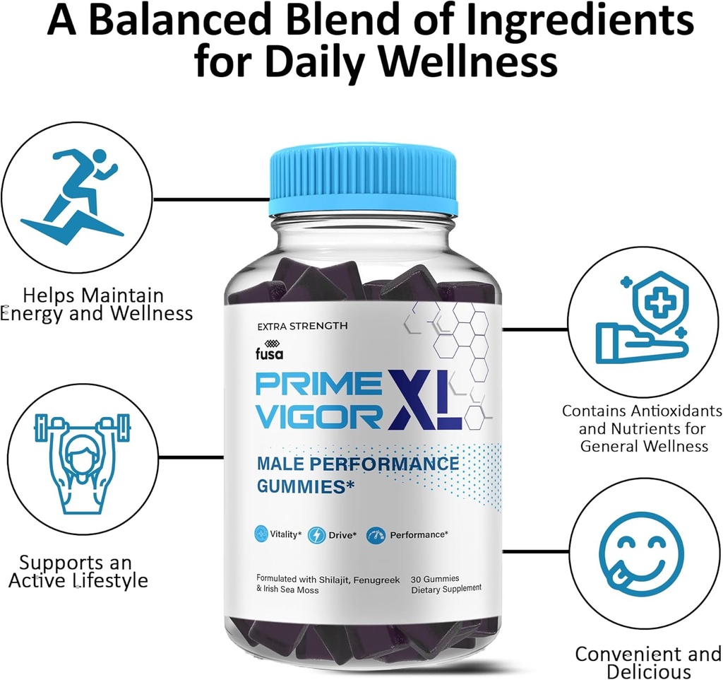 (2 Pack) Prime Vigor XL Gummies PrimeVigor XL Me Gummy Supplement, Prime Vigor Maximum Strength Advanced Shilajit Irish Sea Moss Fenugreek Gummies for Men Energy & Vitality Support (2 Month Supply) 3
