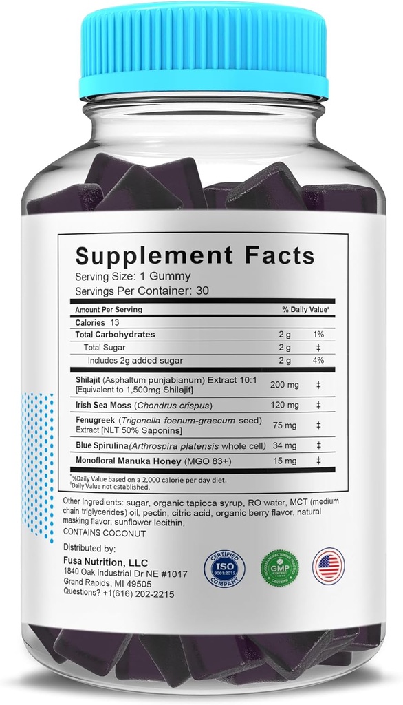 (2 Pack) Prime Vigor XL Gummies PrimeVigor XL Me Gummy Supplement, Prime Vigor Maximum Strength Advanced Shilajit Irish Sea Moss Fenugreek Gummies for Men Energy & Vitality Support (2 Month Supply) 6