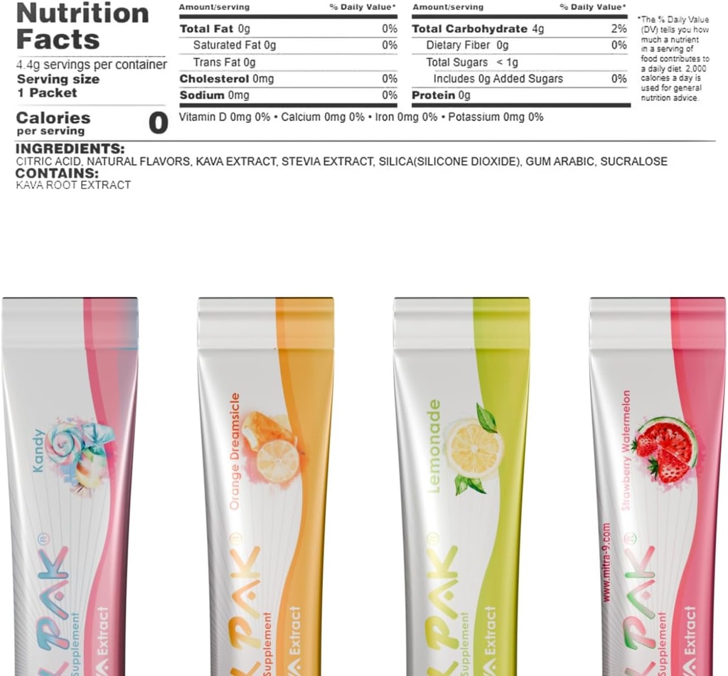 Mitra9 Kava Powder RelaxPak - Variety Pack Kava Extract Powder Packets | Mood Enhancer | Plant Based | Promotes Natural Calm & Clarity | Easy Open Single-Serving Stick (30) 3